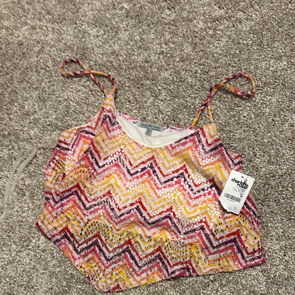 Charlotte Russe Multicolor Chevron Knit Top